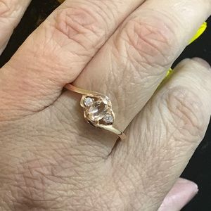 Pink Morganite CZ Rose Gold Sterling Silver Ring